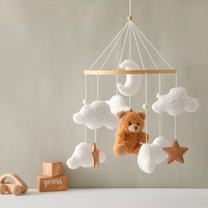 Baby Crib Mobile Wooden Rattle Toy