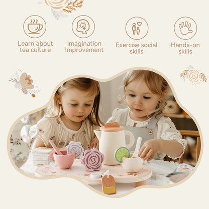 Tea Set Wooden Pretend Play Toys