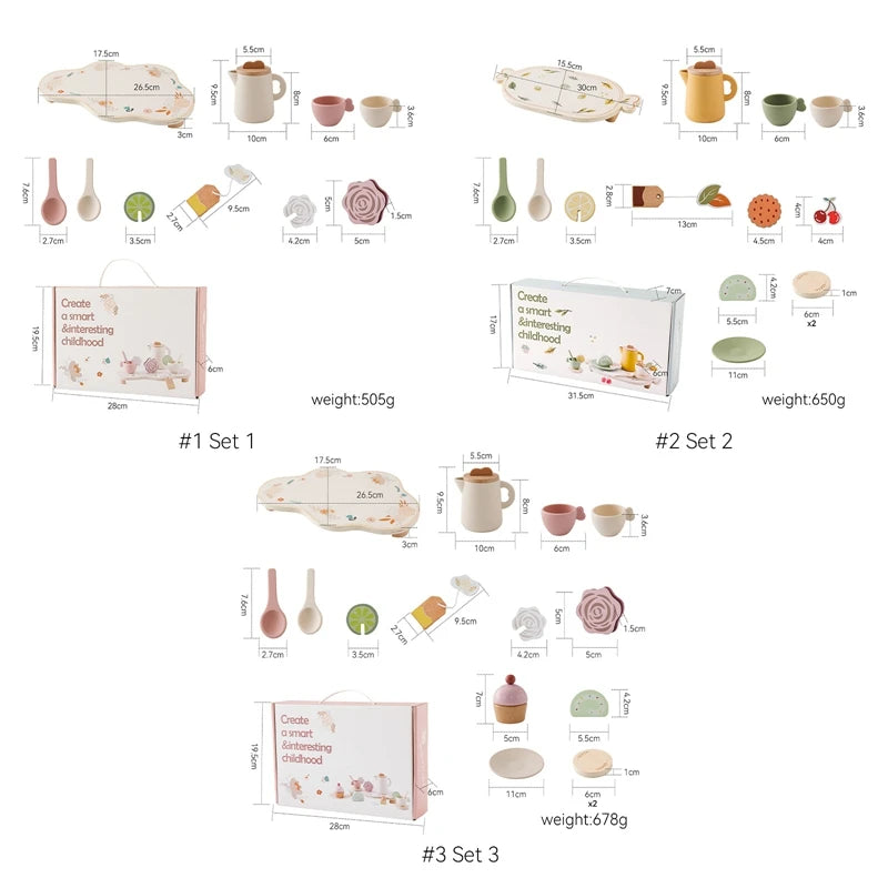 Tea Set Wooden Pretend Play Toys