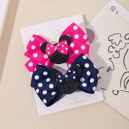 Polka Dot Bow Hair Clips