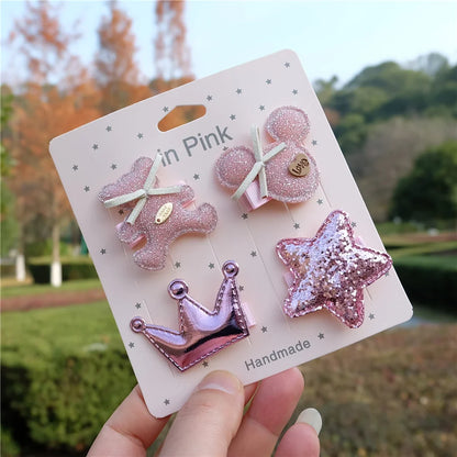 Plaid Hair Clips Set