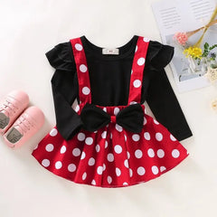 Polka Dot Bow Baby Gown