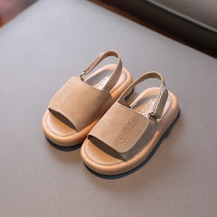 Boys' Open-Toe Leather Sandals, Ages 1-6 Summer Shoes