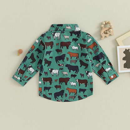 Cow Print Long Sleeve Tops