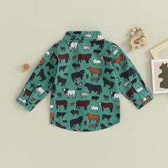 Cow Print Long Sleeve Tops