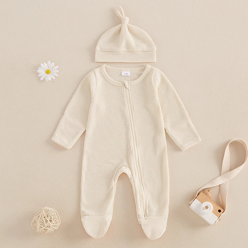 Waffle Knit Baby Jumpsuit
