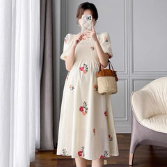 Puff Sleeve Pregnancy Dress