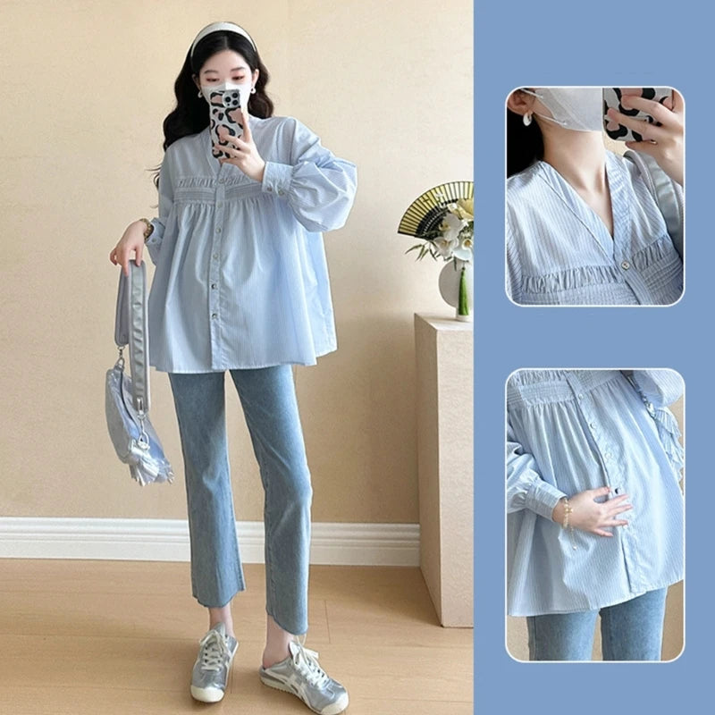 Lantern Sleeve Maternity Top