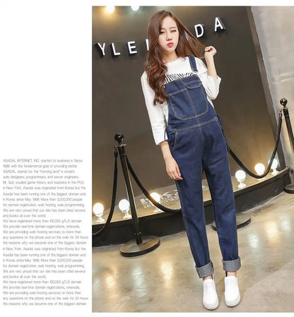 Wide Leg Denim Maternity Jumpsuits