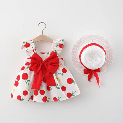 Orange Bow Suspender Dress Set