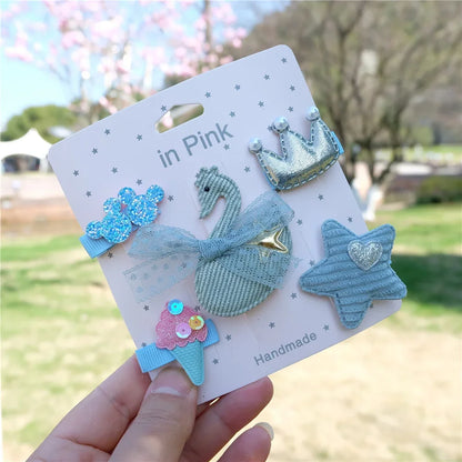 5Pcs/set Cartoon Hairpins
