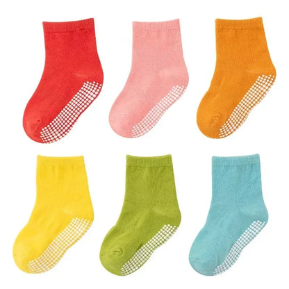 6 Pairs Spring Kids Anti-slip Socks