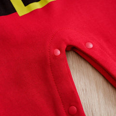 Red Santa Print Bodysuit
