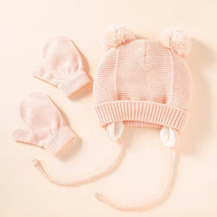 Cozy Knit Baby Hat Gloves Set for Cold Days