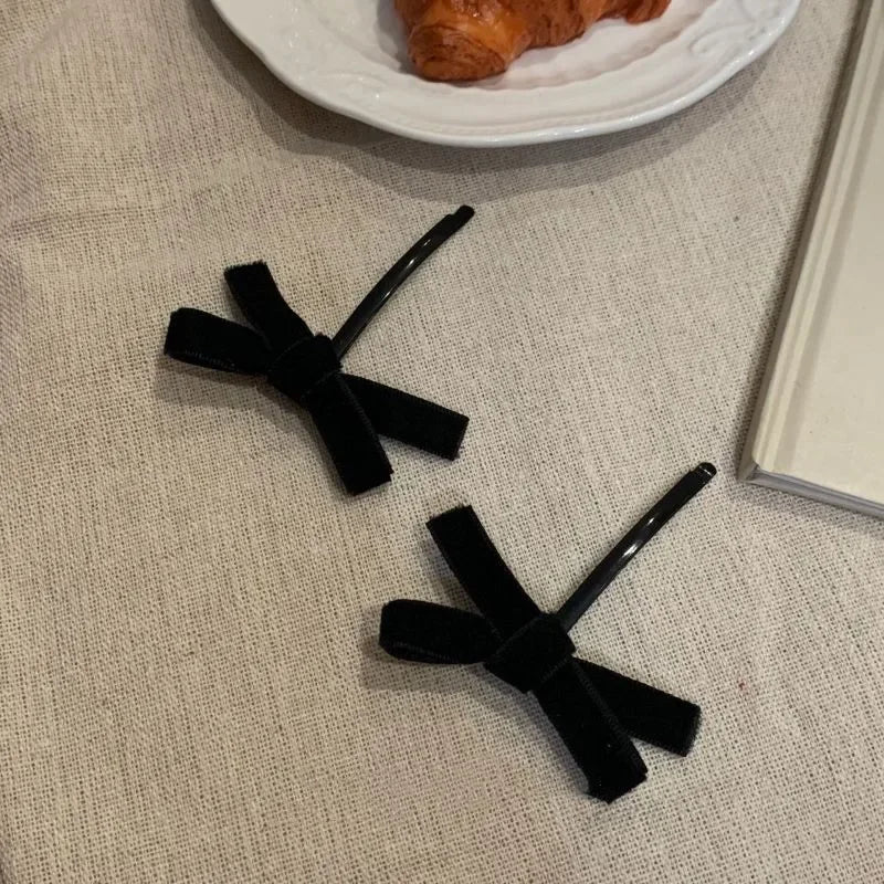 Velvet Bow Elastic Hairpins