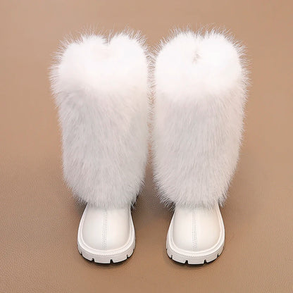 Girls High Warm Leather Boots