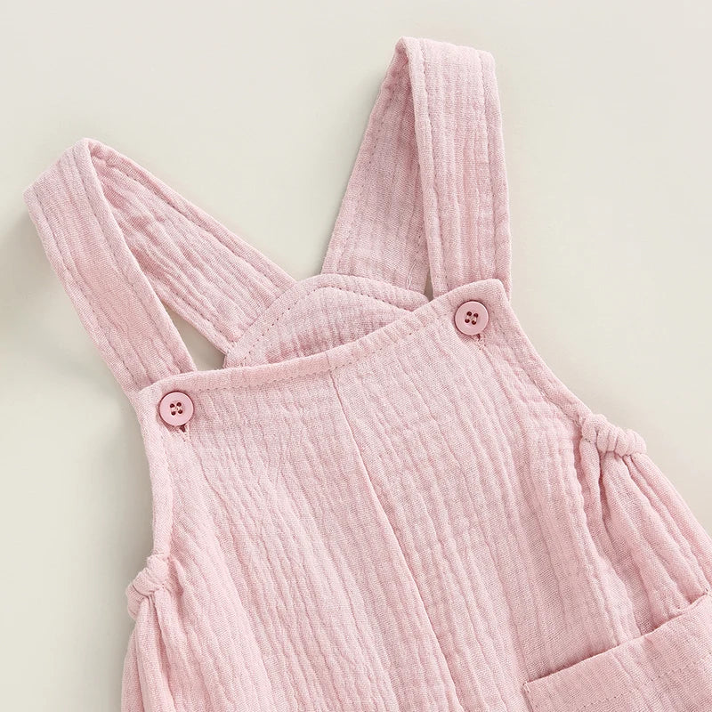 Solid Sleeveless Baby Romper