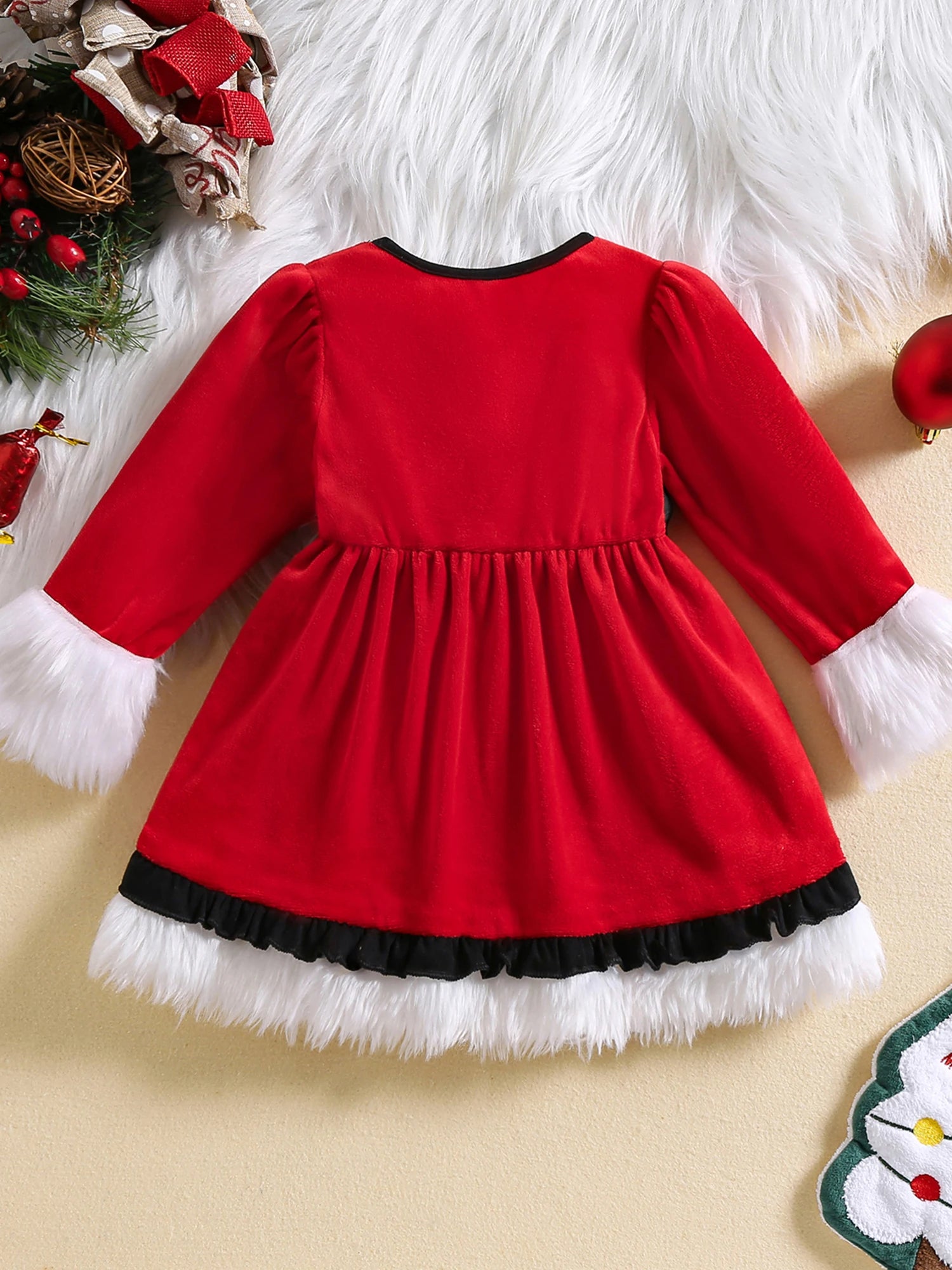 Velvet Christmas Girl Dress