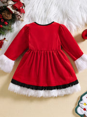 Velvet Christmas Girl Dress