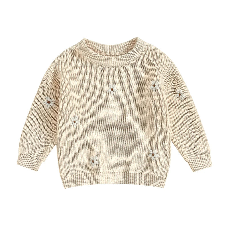 Girls Winter Flower Sweater - PAMU8