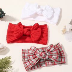 Baby Christmas Bow Headbands, 3-Piece Knot Set