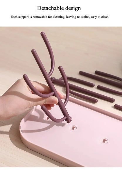 Dust-Free Bottle Shelf Drying Rack