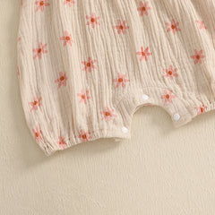 Baby Girl Floral Fly-Sleeve Romper Set | Summer Bowknot Outfit