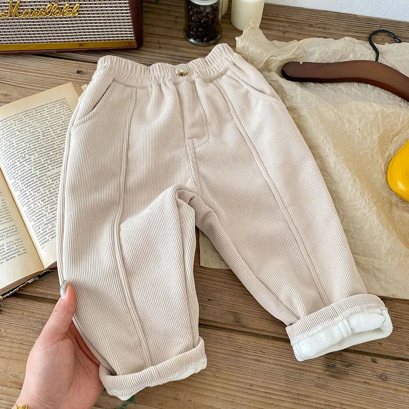 Solid Kids Boys Straight Pants - PAMU8