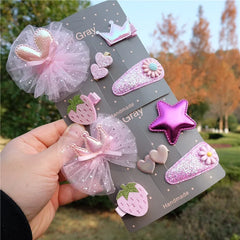 Baby Girls' Bowknot Hair Clips, 5-Piece Set