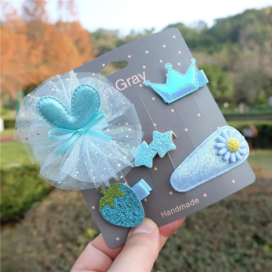 Baby Girls' Bowknot Hair Clips, 5-Piece Set