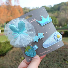 Baby Girls' Bowknot Hair Clips, 5-Piece Set