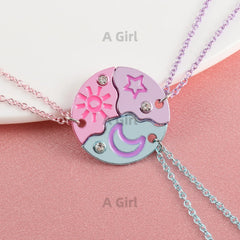 Girls BFF Star Moon Sun Necklace Set | PAMU8