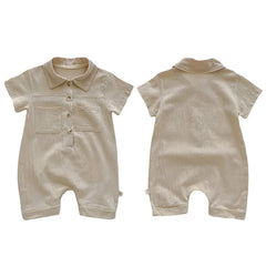 Lapel Button Up Romper
