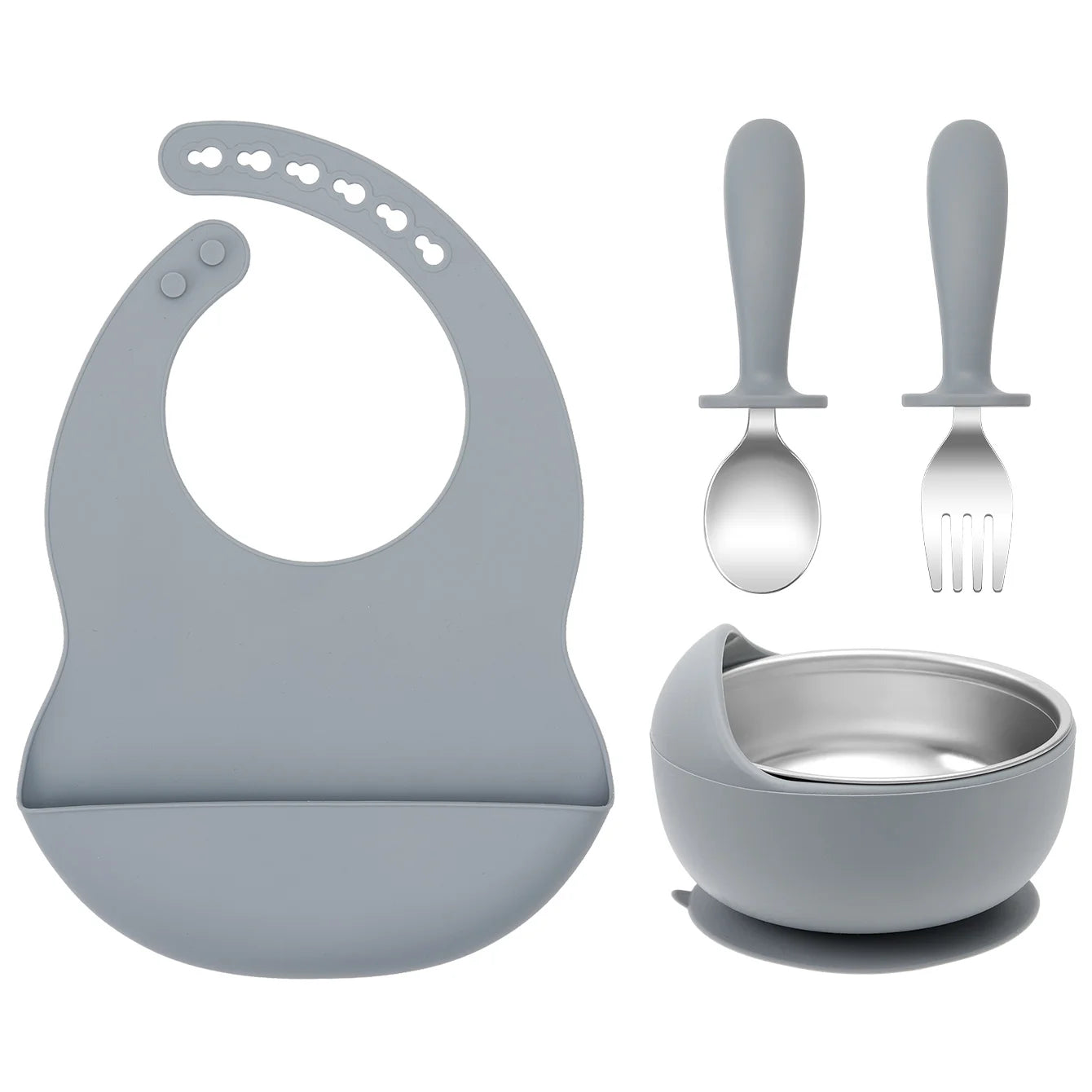 4PCS Stainless Steel Baby Feeding Set