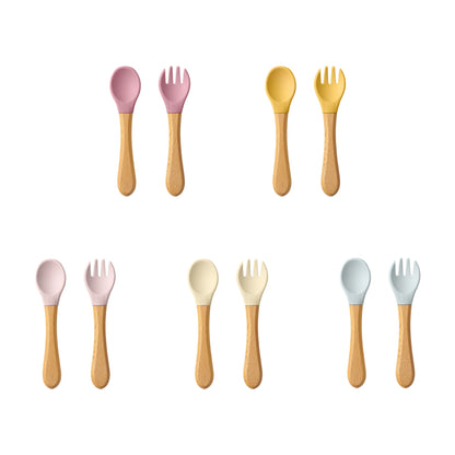 Wooden Handle Spoon Fork