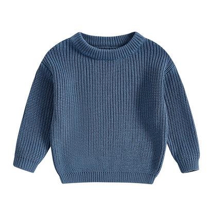 Basic Cotton Long Sleeve Sweater - PAMU8