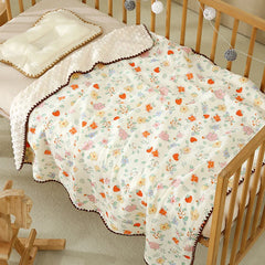 Newborn Bear Print Blanket for Crib, Stroller and Car Seat
