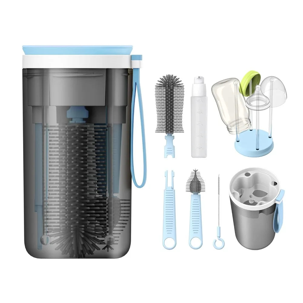 Travel Baby Bottle Set: 6-in-1 Portable Cleaning Kit