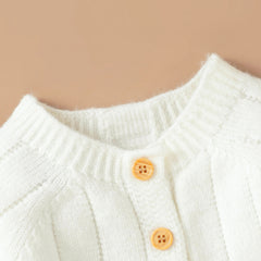 Knitted Baby Winter Romper and Cap Set, 0-18 Months