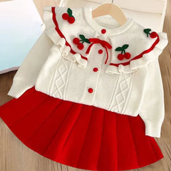 Flutter Sleeve Knitted Sweater Set
