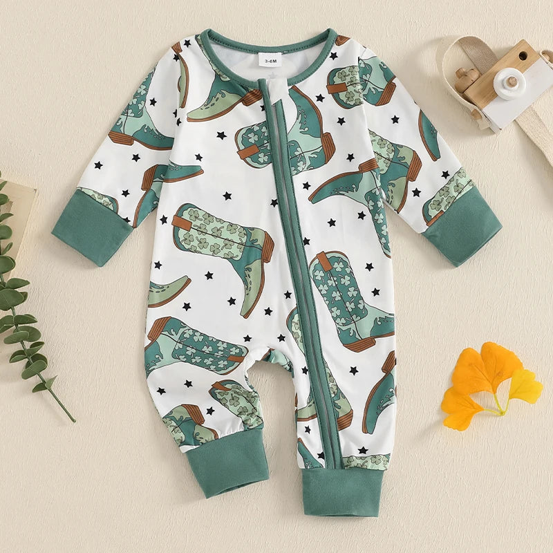 Boots Print Baby Outfit