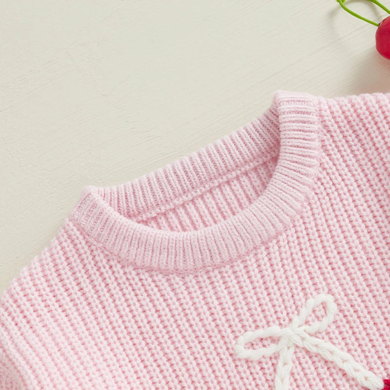 Cherry Embroidery Knit Sweater
