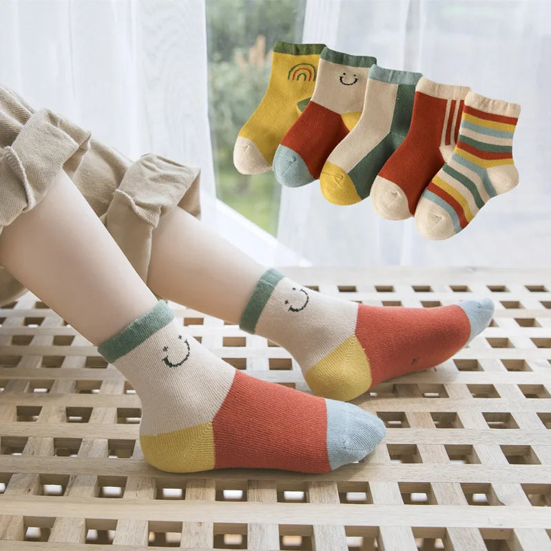Cartoon Striped Ankle Kids Socks