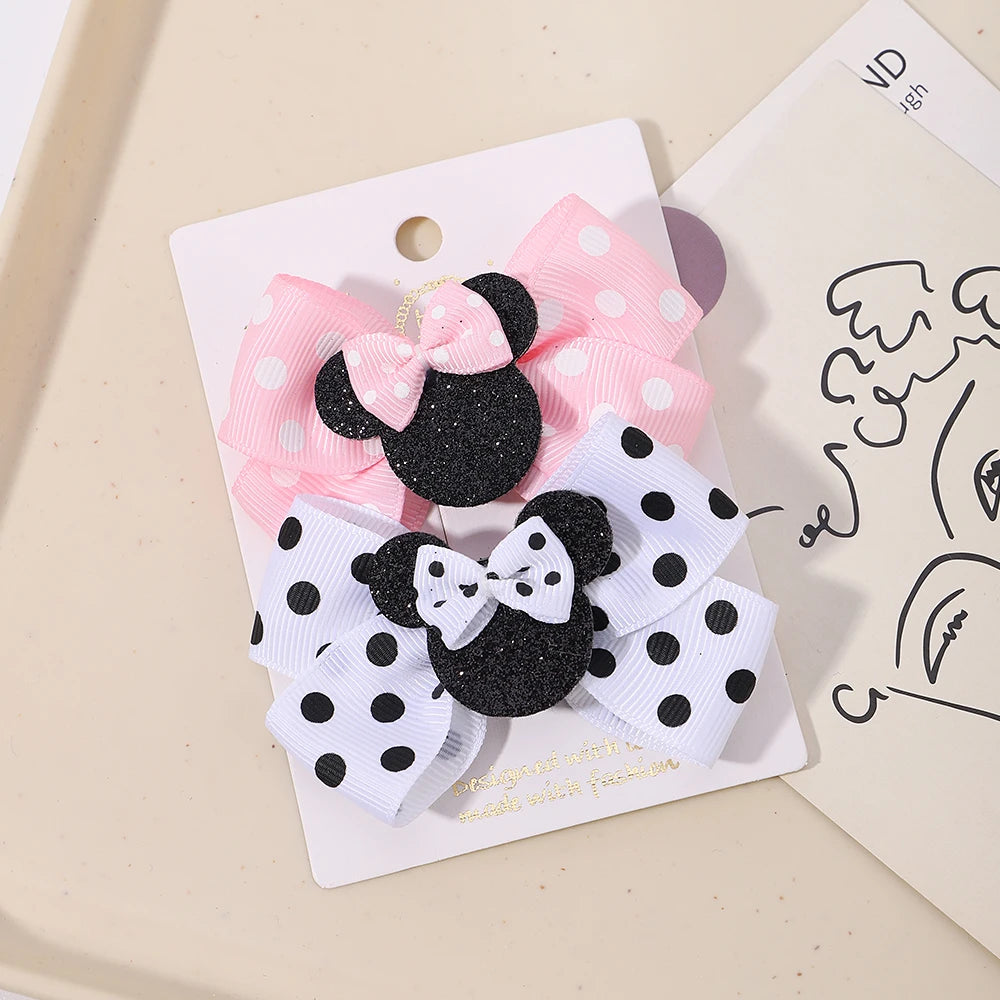Polka Dot Bow Hair Clips