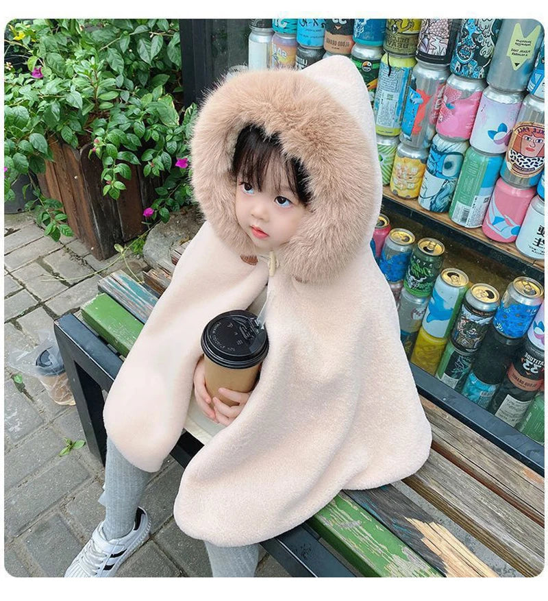 Princess Hooded Faux Fur Winter Cape