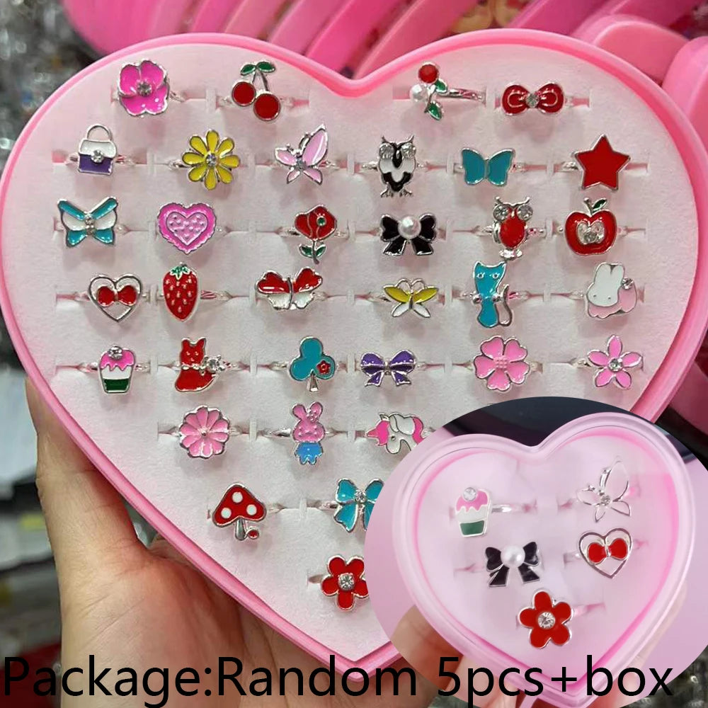 Cute Cartoon Kids Rings Set for Girls | PAMU8