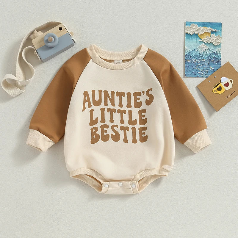 Baby Raglan Sleeve Letter-Print Long-Sleeve Romper