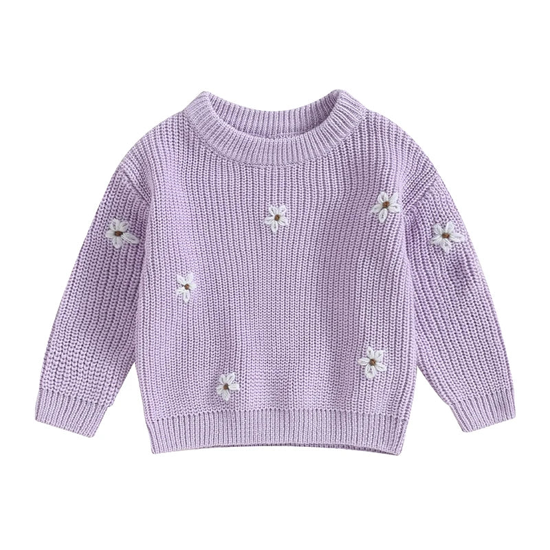 Girls Winter Flower Sweater - PAMU8