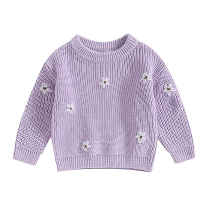 Girls Winter Flower Sweater - PAMU8