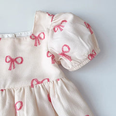 Girls Bow Print Dress